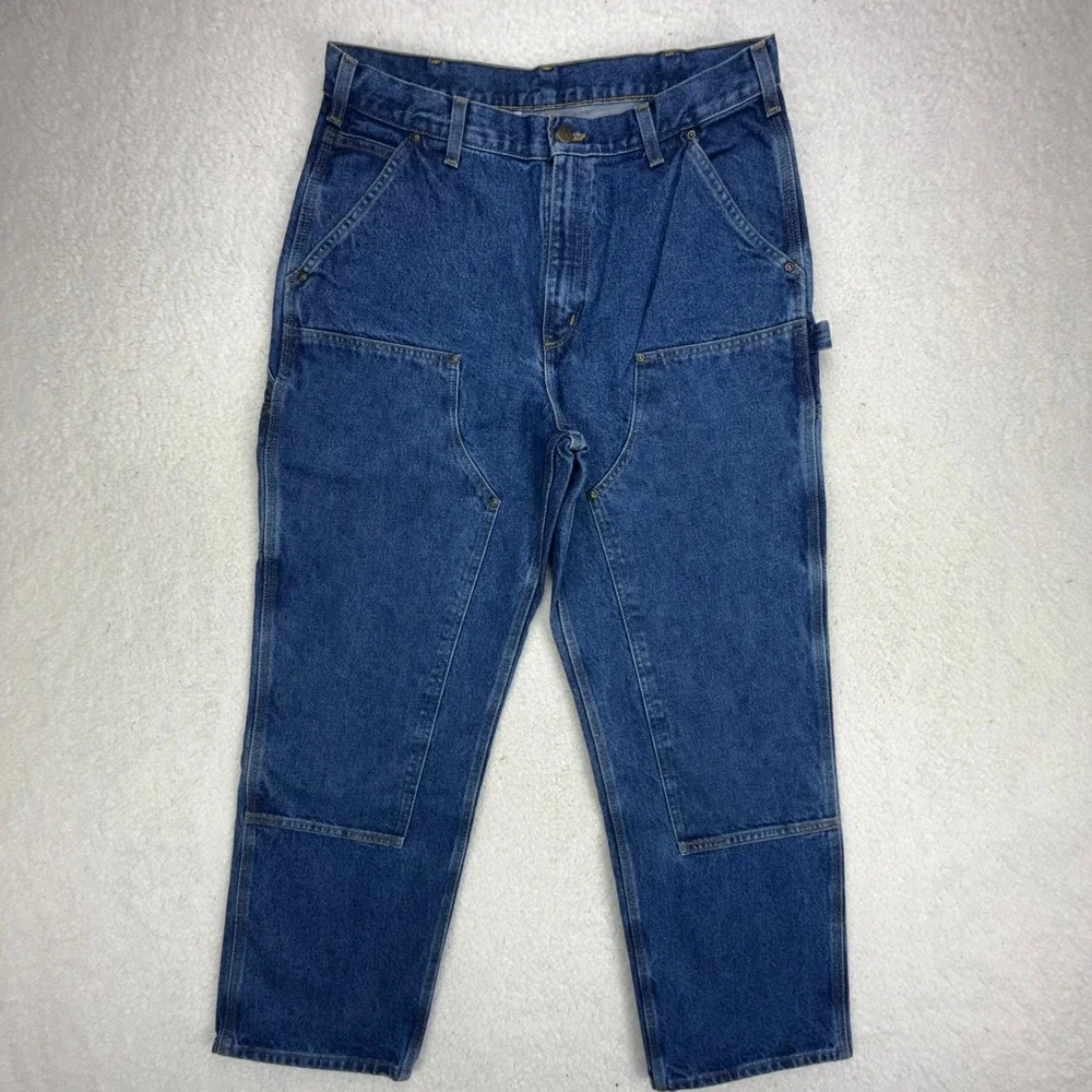 Carhartt Double Front Washed Logger Dungaree Jeans B73 DST Darkstone 34x30 NWT